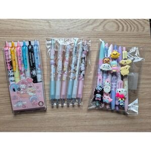 Sanrio Character Gel Pen Set 18pc Hello Kitty My Melody Kuromi Cinnamoroll